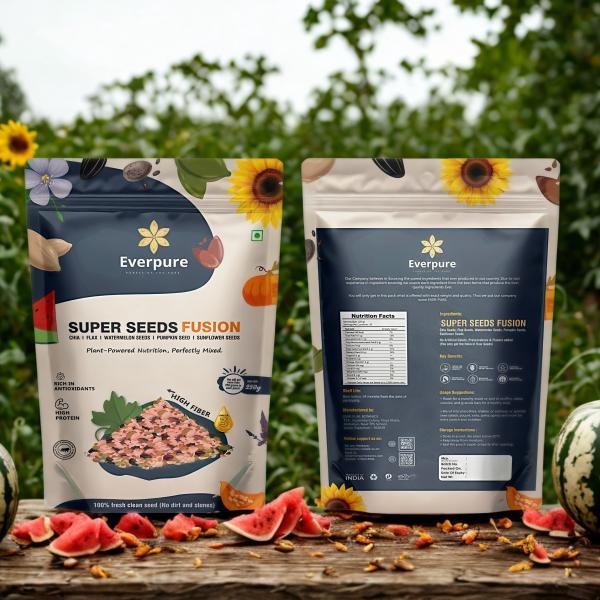 SUPER SEEDS FUSION CHIA | FLAX | WATERMELON SEEDS | PUMPKIN SEED | SUNFLOWER SEEDS